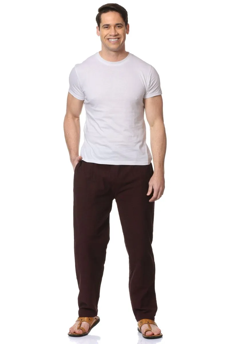 Men's Pyjama Pack of 2 | Cream and Maroon | Fits Waist Sizes 28" to 36"