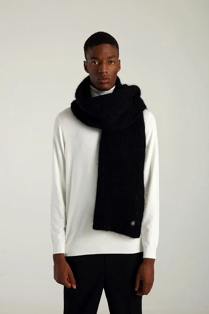 MILLER RIBBED SCARF - Black