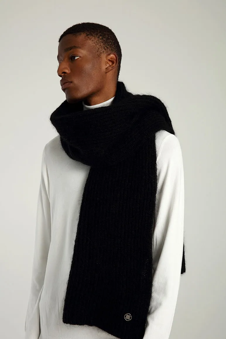 MILLER RIBBED SCARF - Black