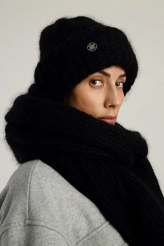 MILLER RIBBED SCARF - Black