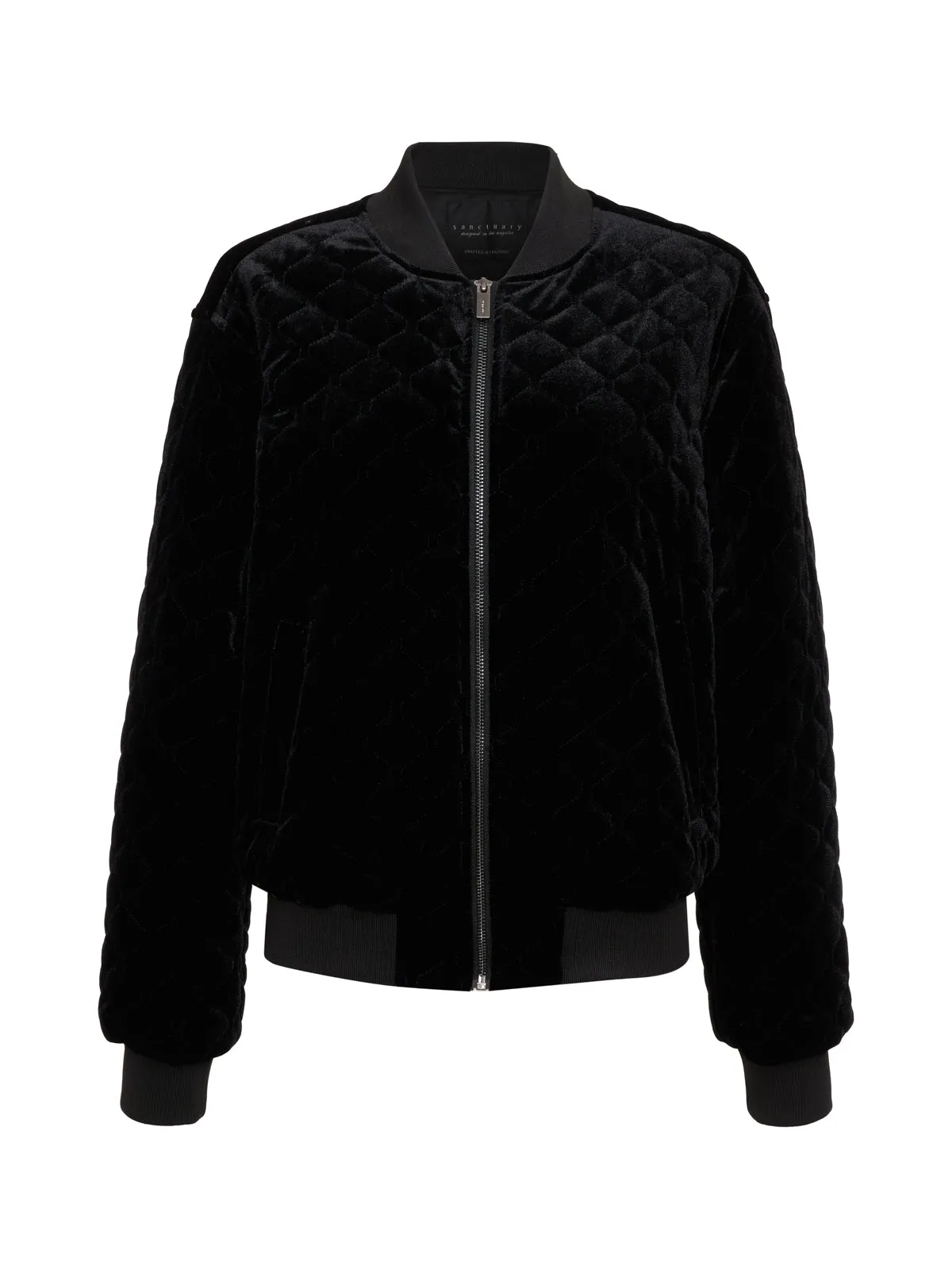 Mona Velvet Bomber Jacket Black