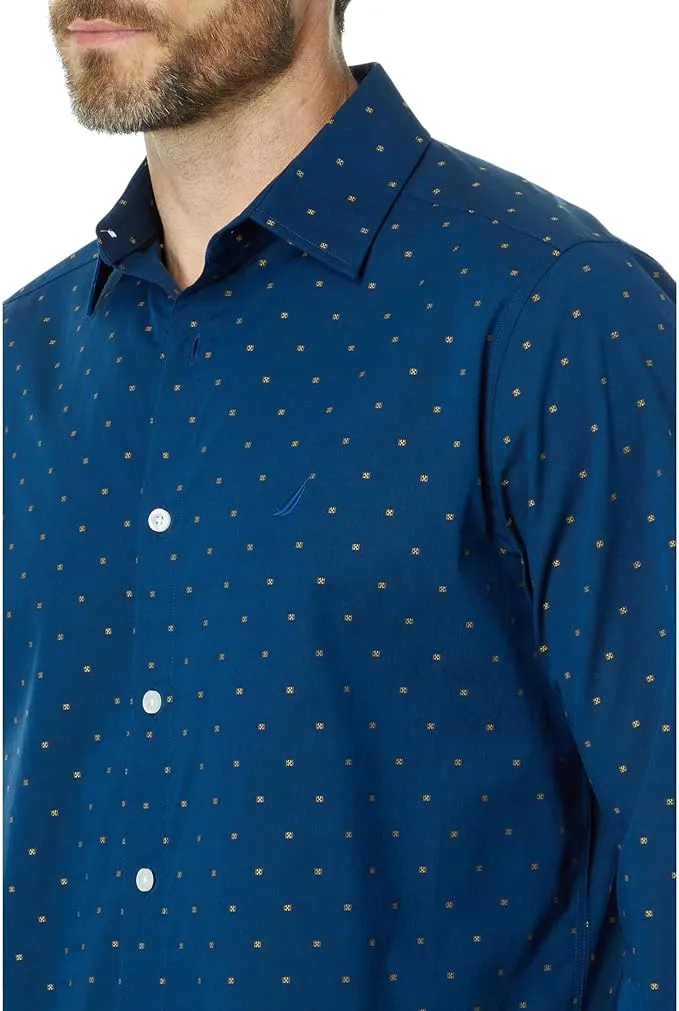 Nautica Men's Wrinkle-Resistant Printed Wear to Work Shirt 