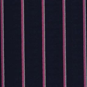 Navy Blue, Pink & White Blazer Stripe Jacketing