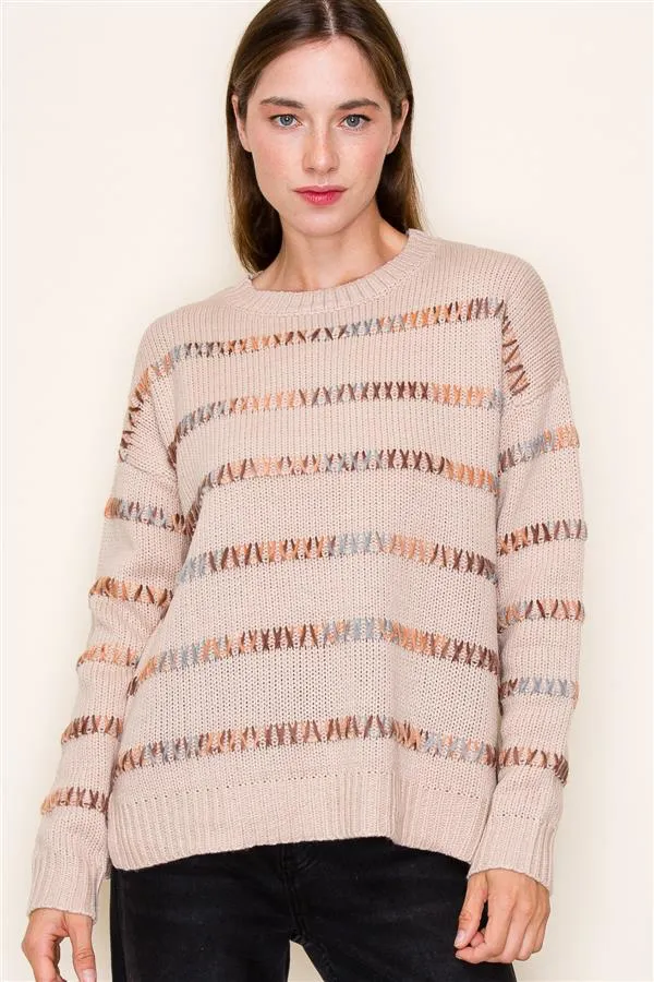 Neutrals Stitched Detail Sweater