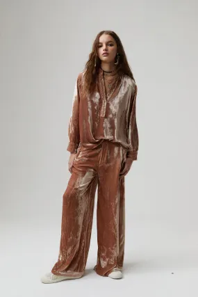 New Luna Velvet Pants - Blush