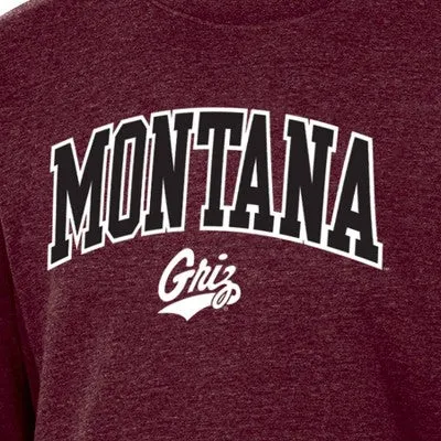 New - NCAA Montana Grizzlies Men's Heathered Crew Neck Fleece Sweatshirt, S