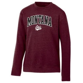 New - NCAA Montana Grizzlies Men's Heathered Crew Neck Fleece Sweatshirt, S