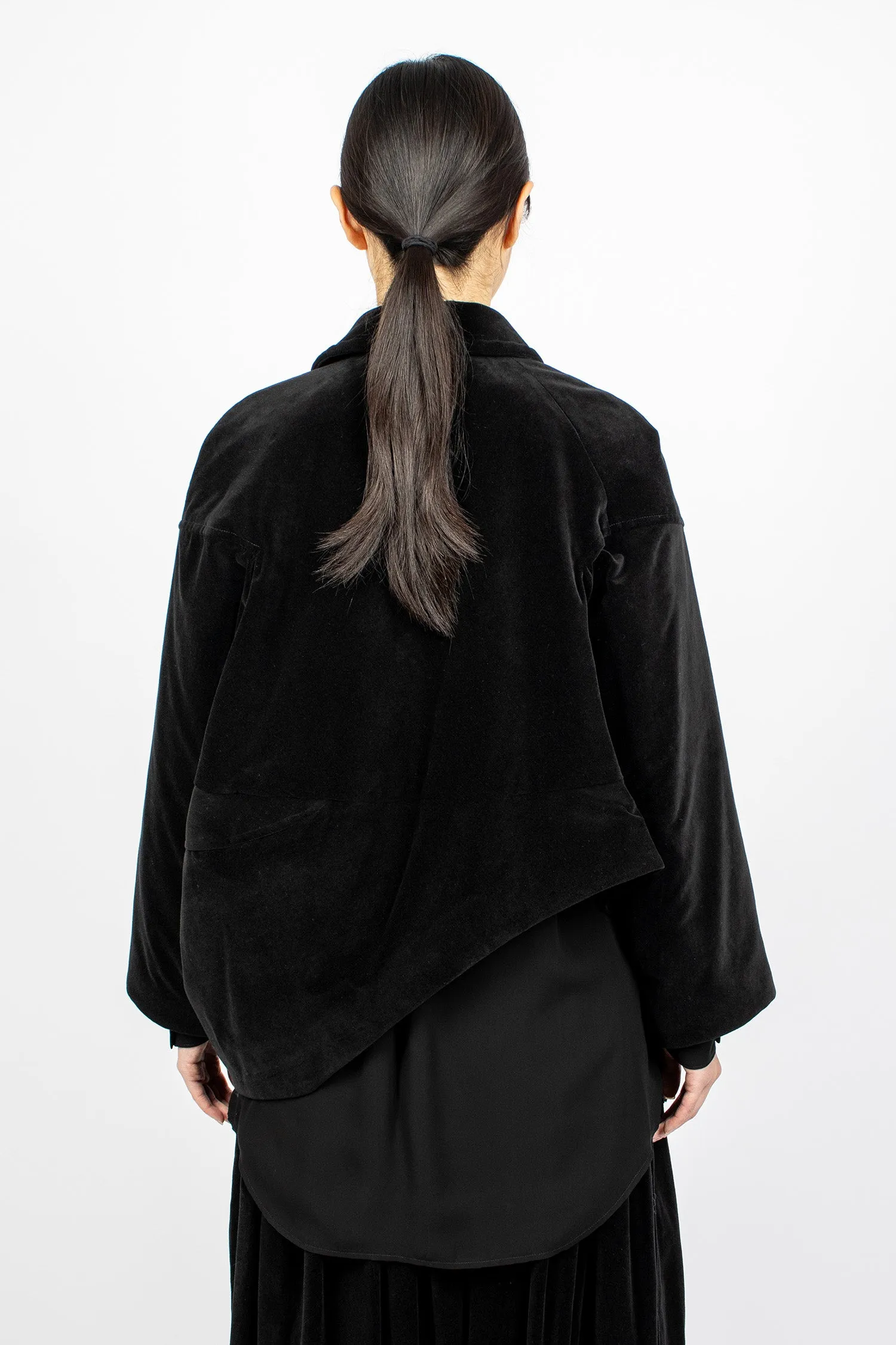 Padded Velvet Jacket Black