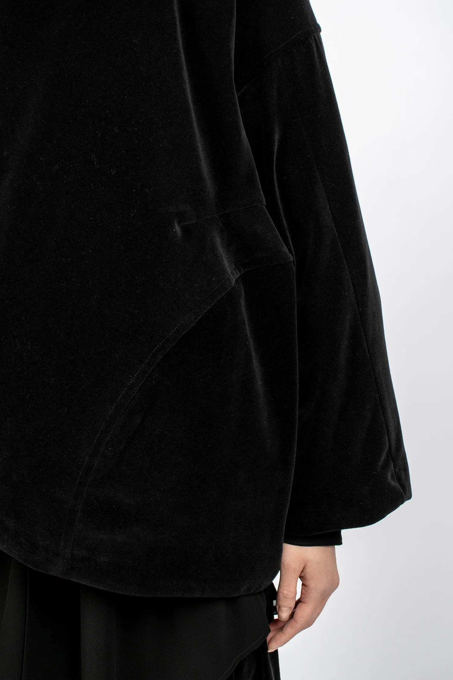 Padded Velvet Jacket Black