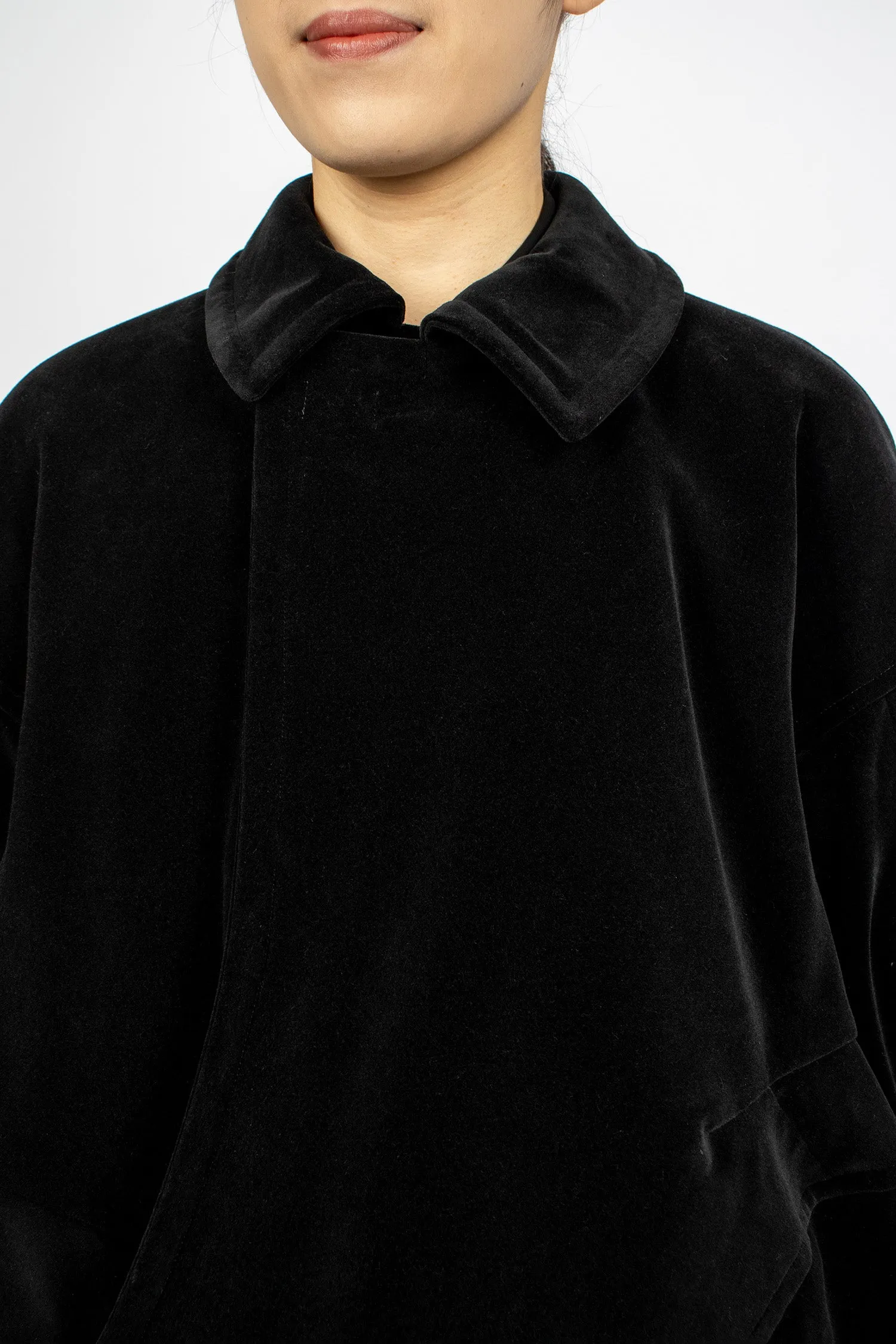 Padded Velvet Jacket Black