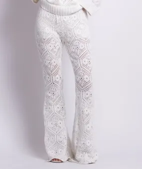 PatBo Knit Flare Leg Pant White