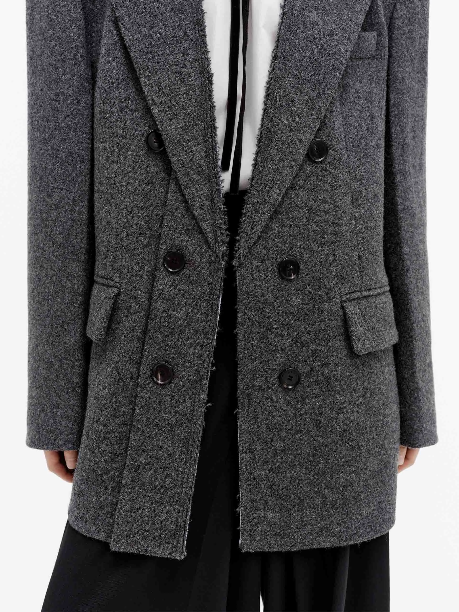 Patchwork Collar Wool Blazer