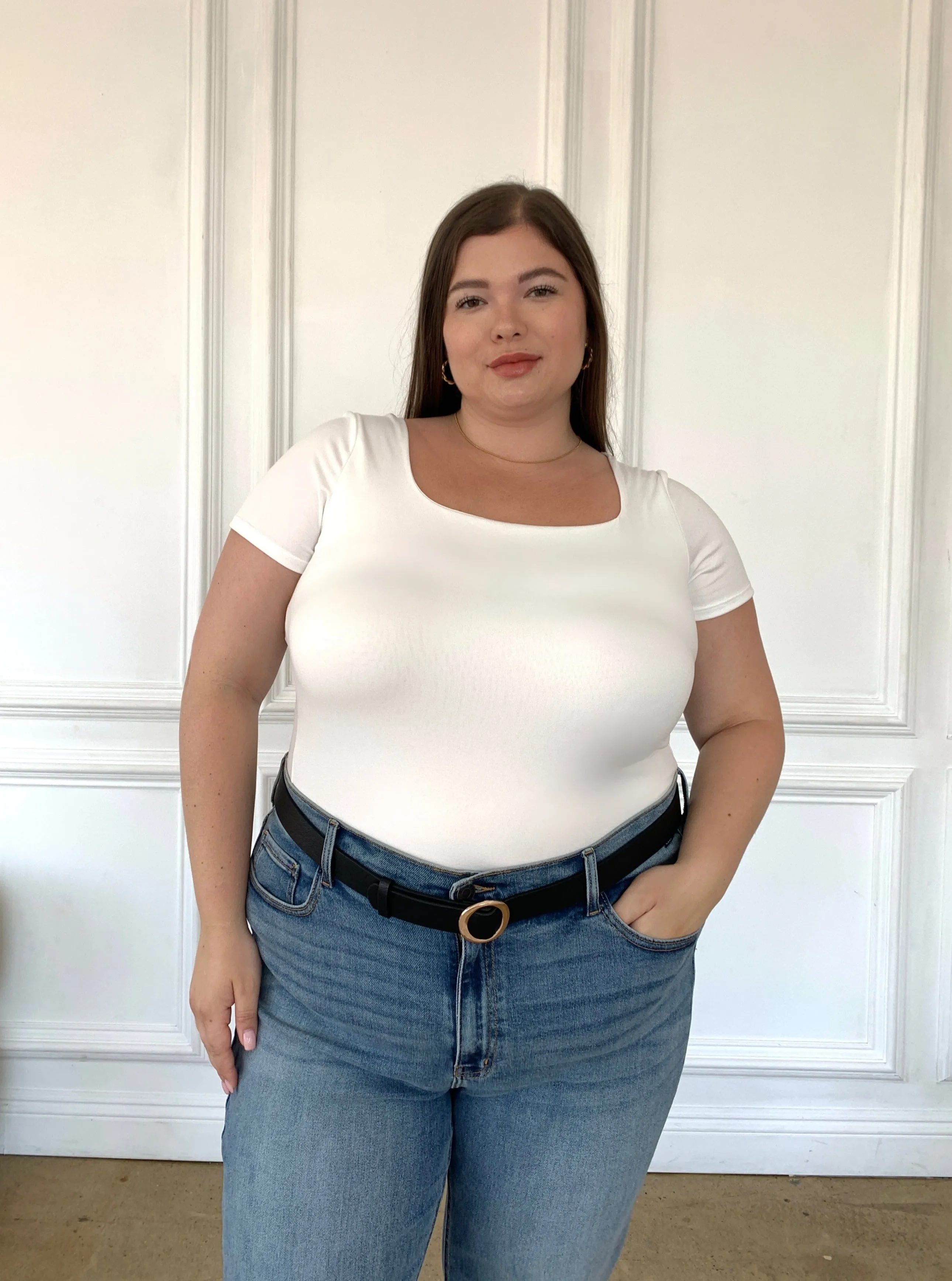 Plus Size Double Layer Cropped Tee