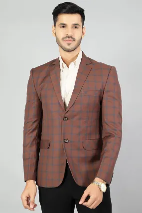 Poly Wool (by Raymonds Mills) Checkered Brown Blazer