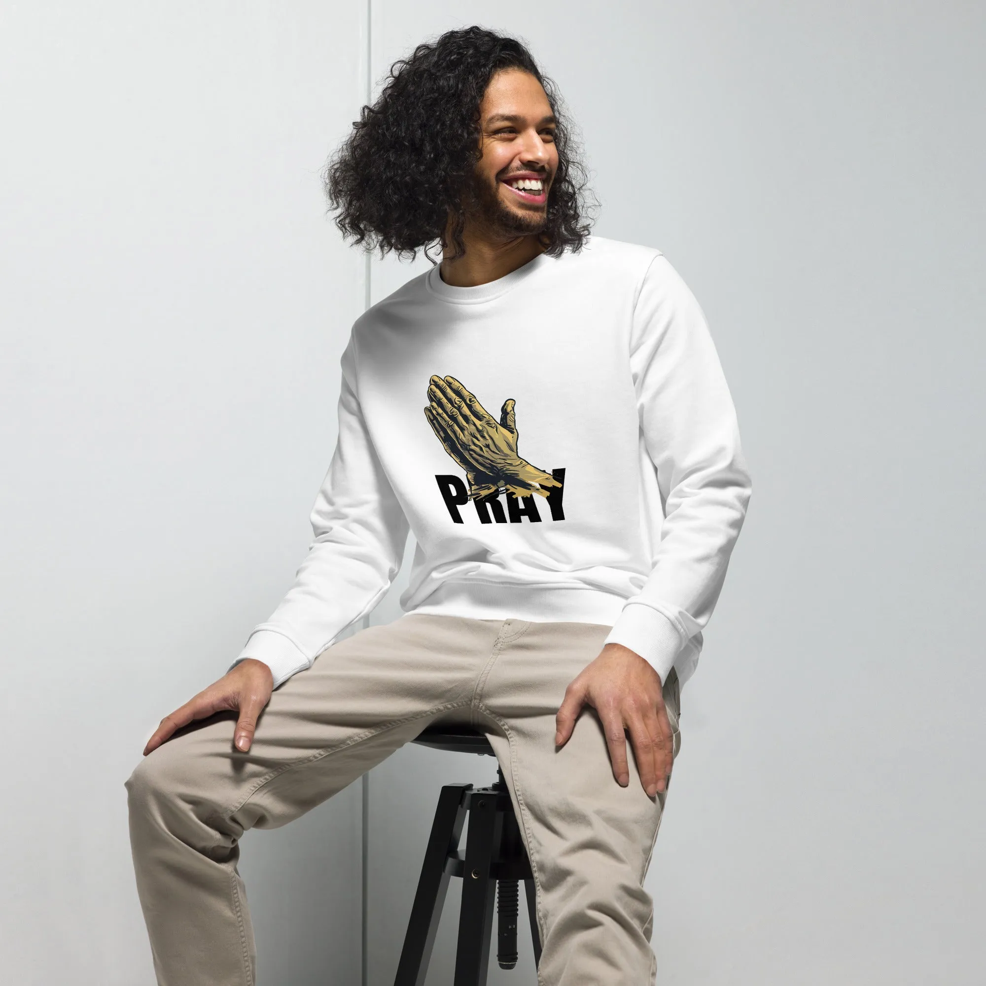 Pray Graphics Men Organic Sweatshirt