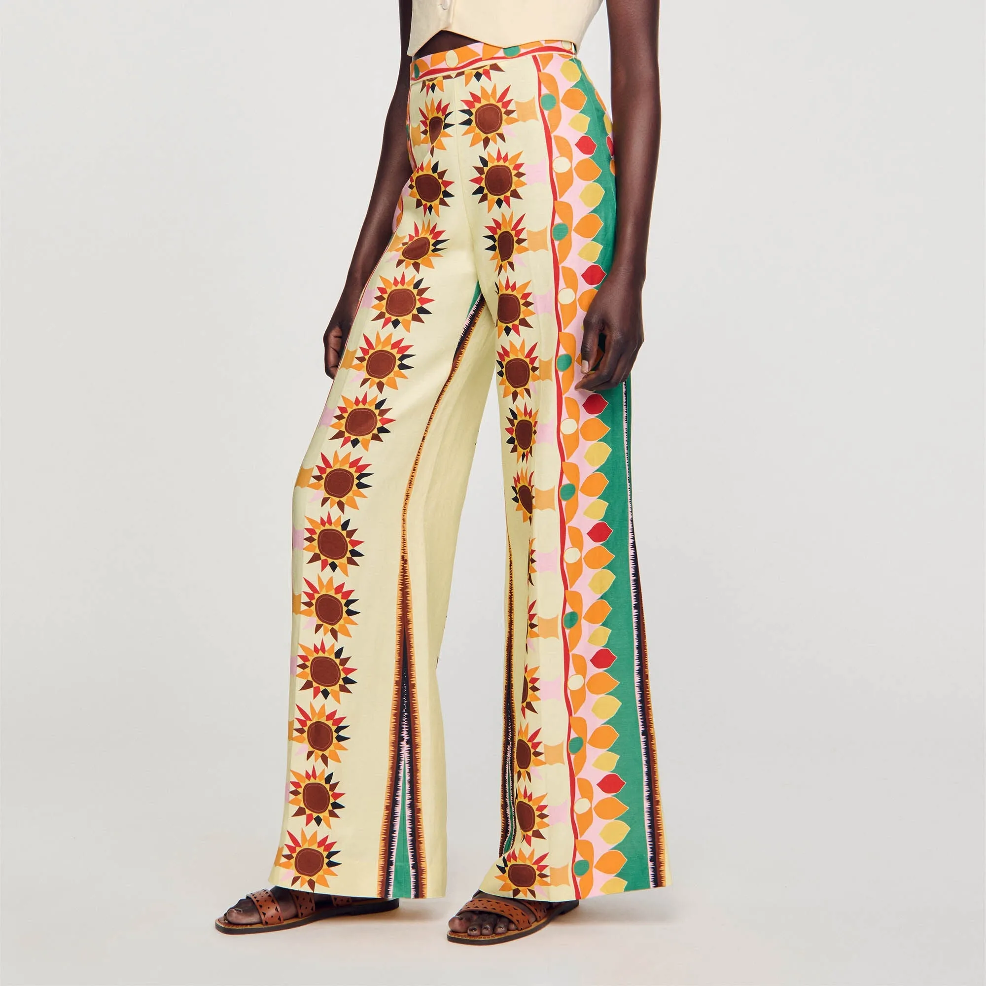 Printed Flared Trousers