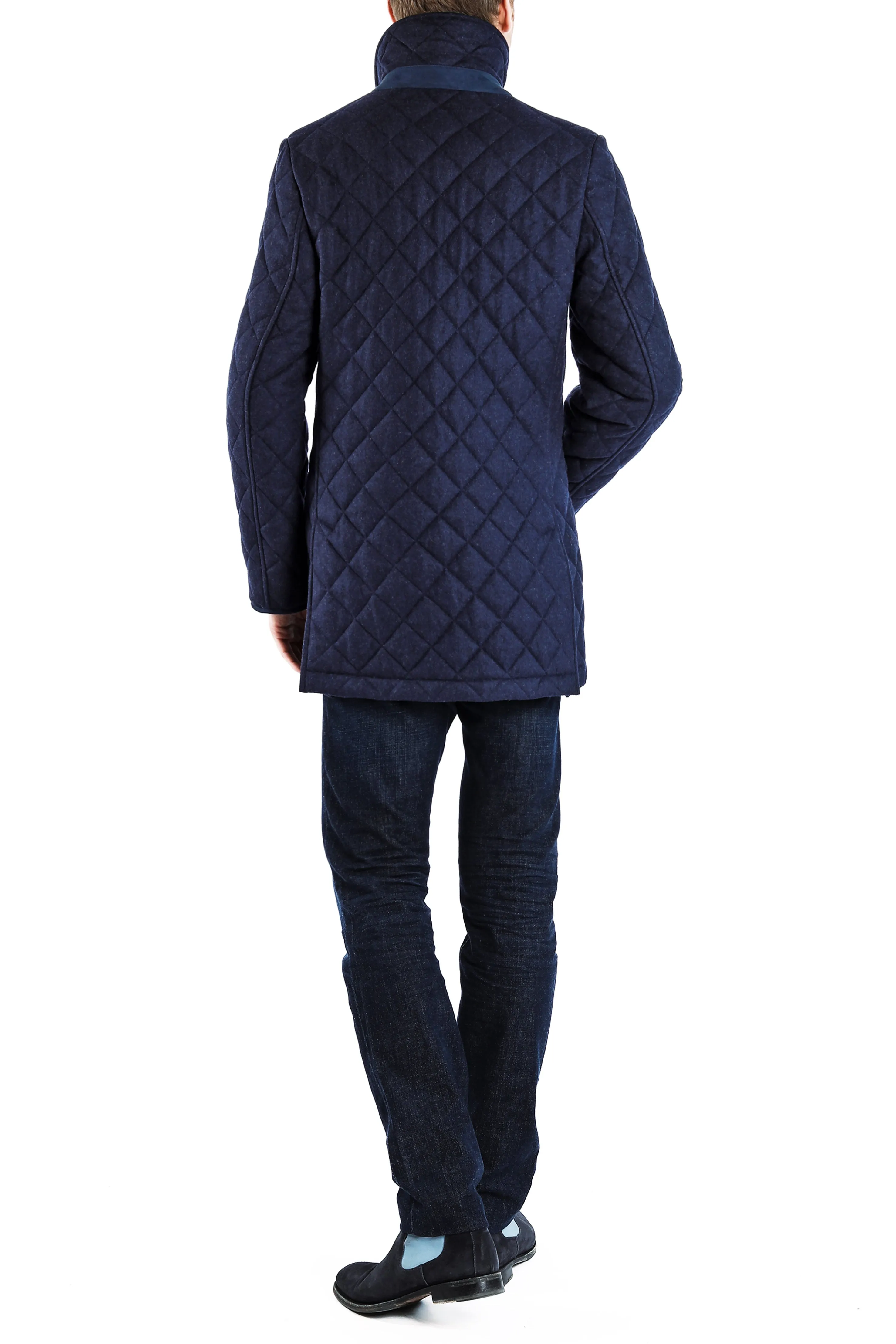 Quilted loden jacket in navy