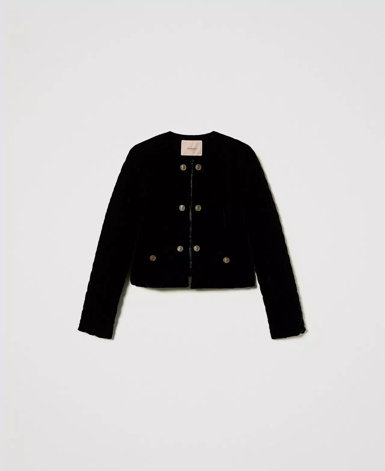 Quilted Velvet Jacket - Nero