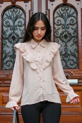 Ruffle blouse Saar | beige