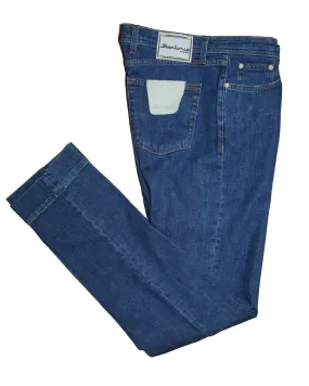 Sartorio Napoli Men Jeans Dark Denim Blue Button Fly 34 SALE