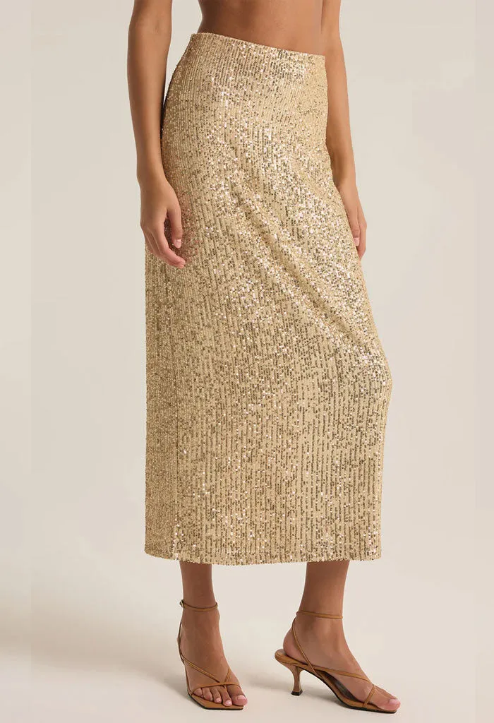 Saturn Sequin Skirt-Champagne