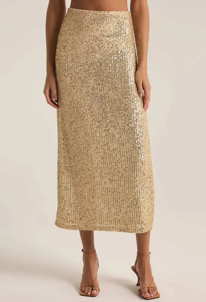 Saturn Sequin Skirt-Champagne