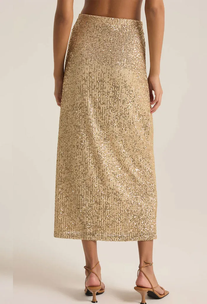 Saturn Sequin Skirt-Champagne