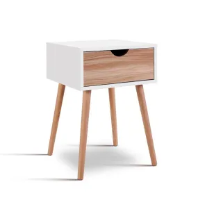 Scandinavian-inspired Bedside Table White & Oak