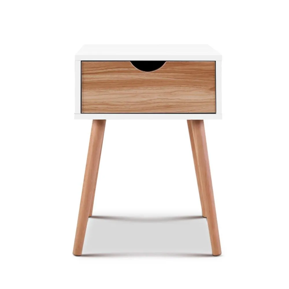 Scandinavian-inspired Bedside Table White & Oak