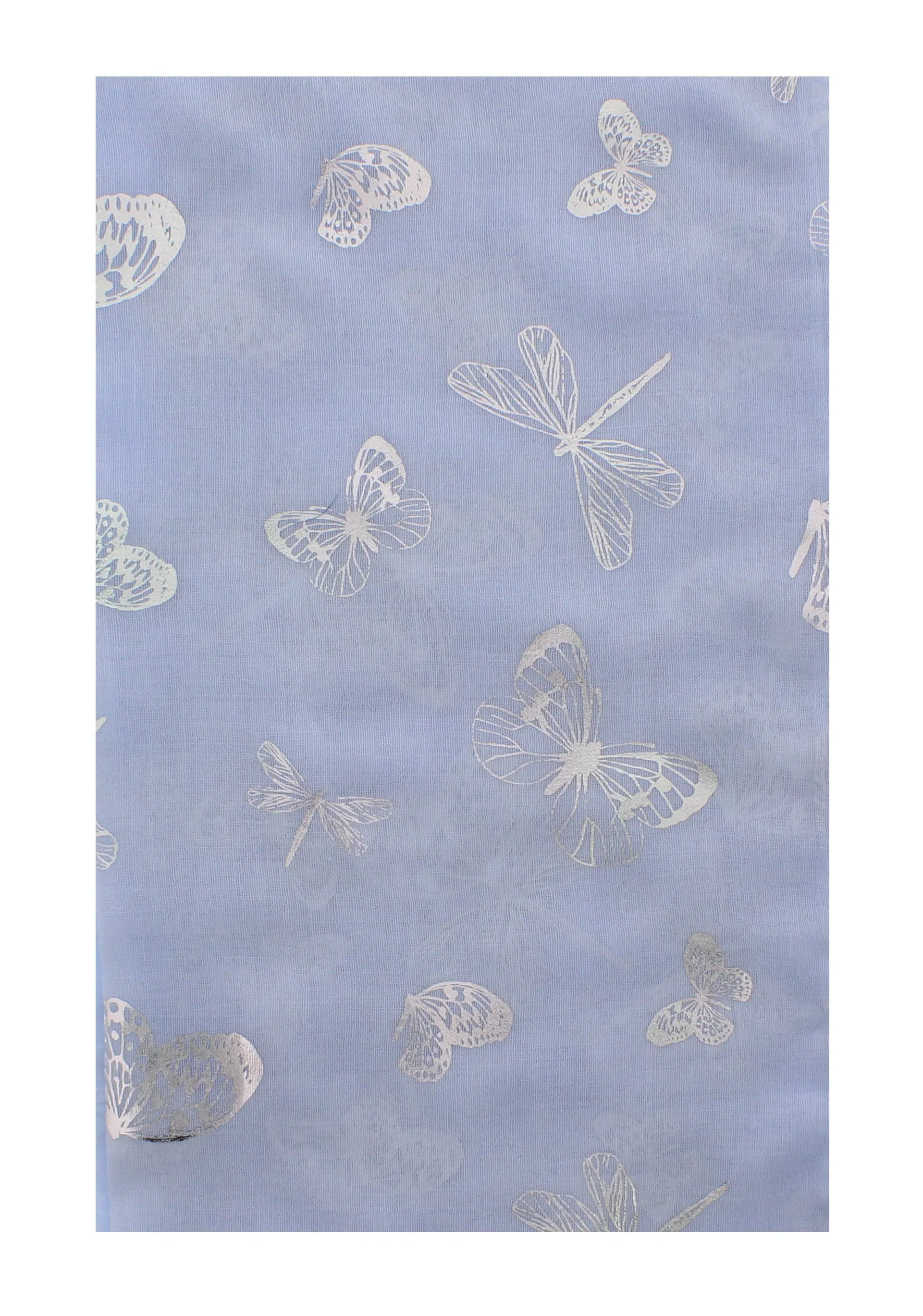 Scarf with Silver Foil Butterflies