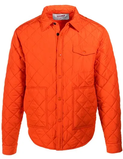 Schott NYC Quilted Shirt Jacket - Orange