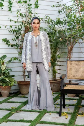 Shehrnaz - SHK-1306 - Grey - Silk - 3 Piece