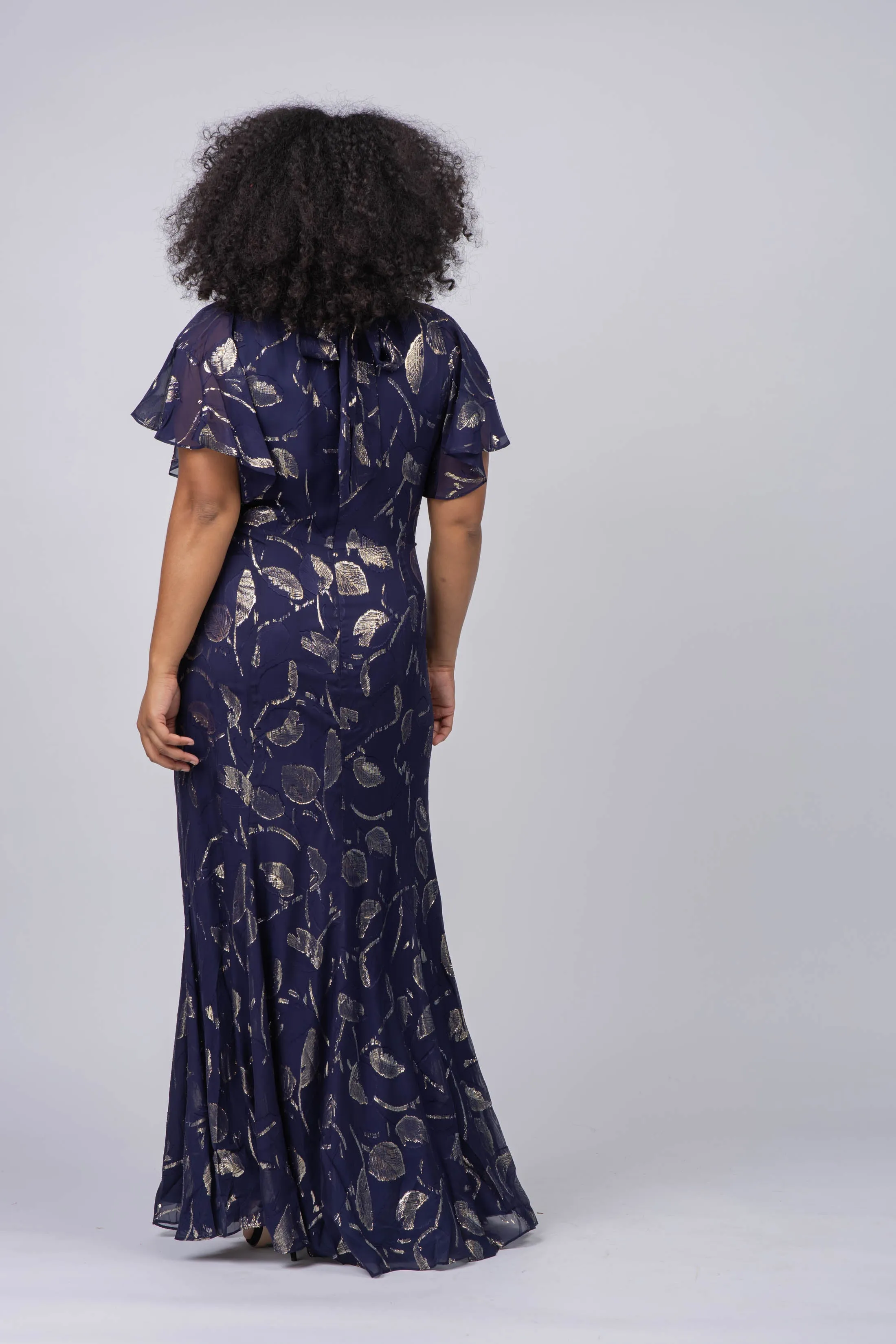 Shoshanna Ellington Dress in Navy Gold