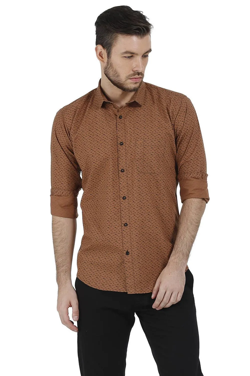 Slim Fit Cambric Printed Shirt