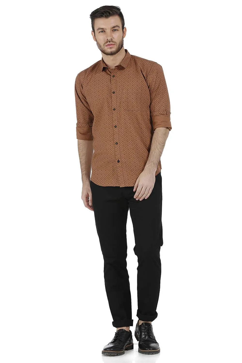 Slim Fit Cambric Printed Shirt