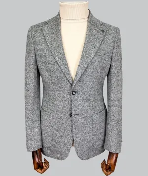 Soft Wool Blazer - Light Grey