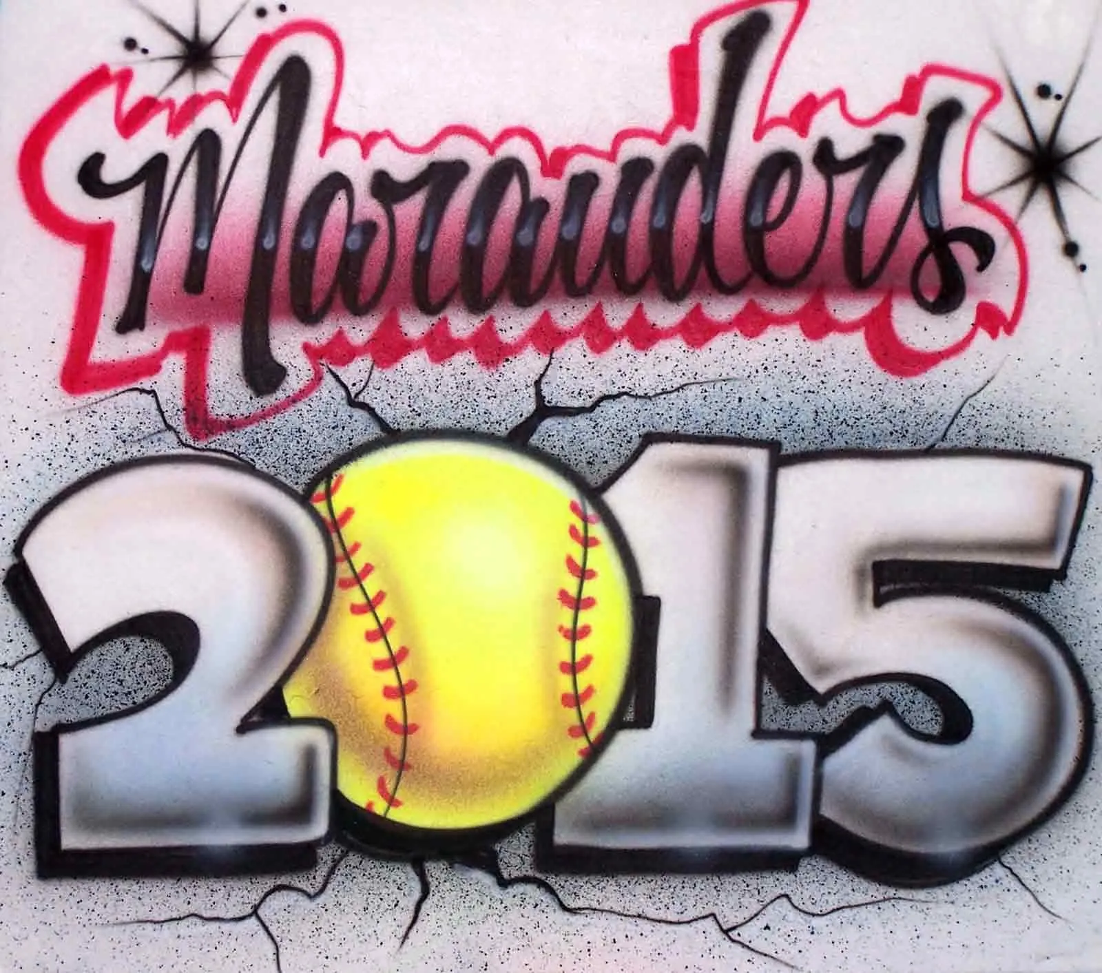 Softball Team Name & Year Custom Airbrushed Shirt