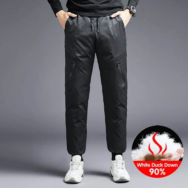 Solid Pocket Style Down Jogger Pants