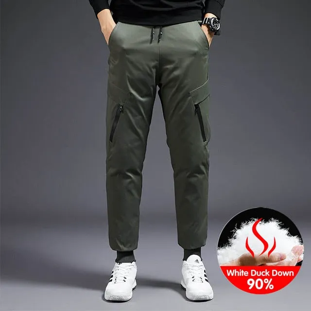 Solid Pocket Style Down Jogger Pants