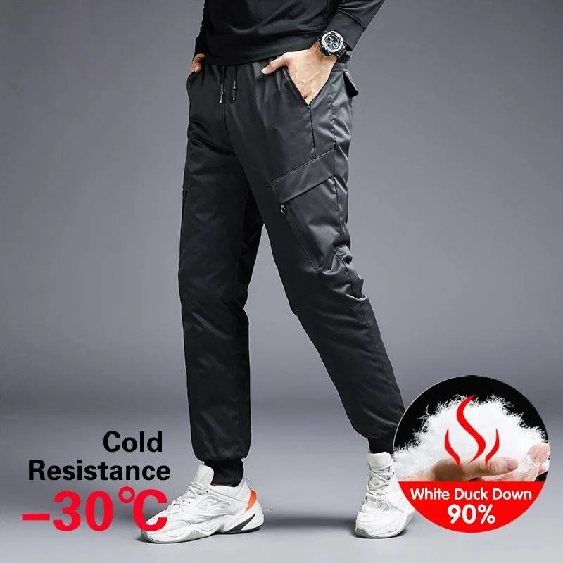 Solid Pocket Style Down Jogger Pants