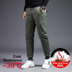 Solid Pocket Style Down Jogger Pants