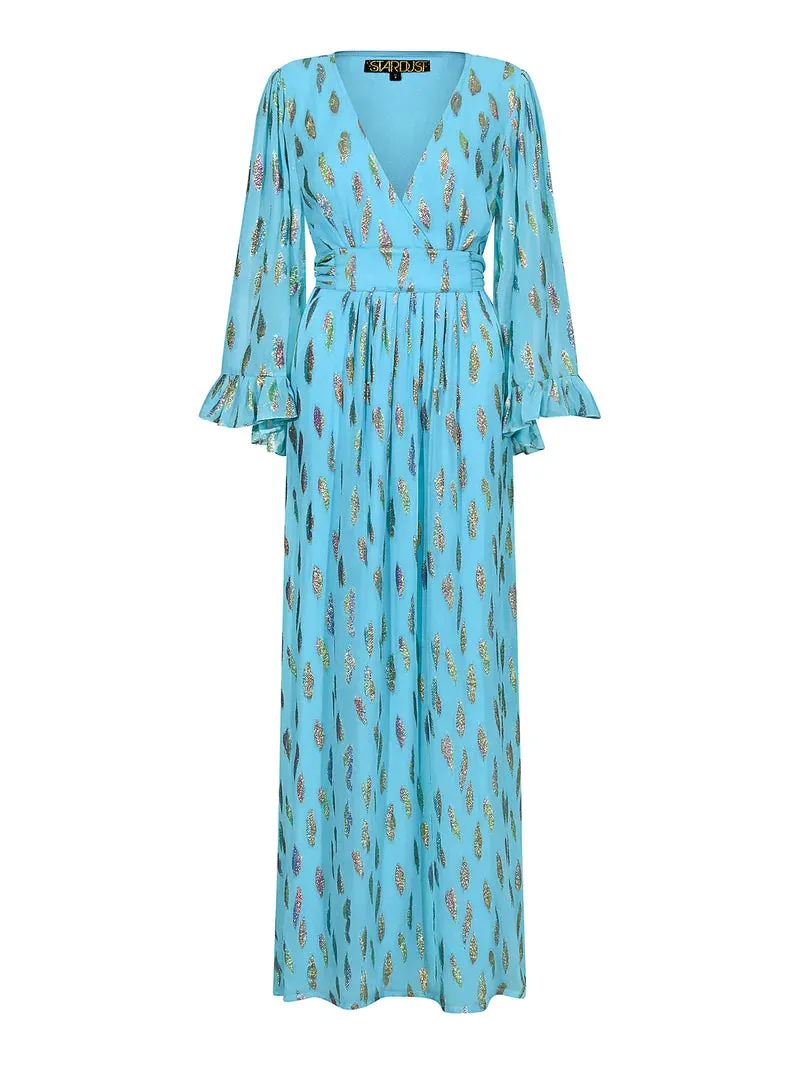 Stardust Celia Maxi Dress-Turquoise Metallic Sunset