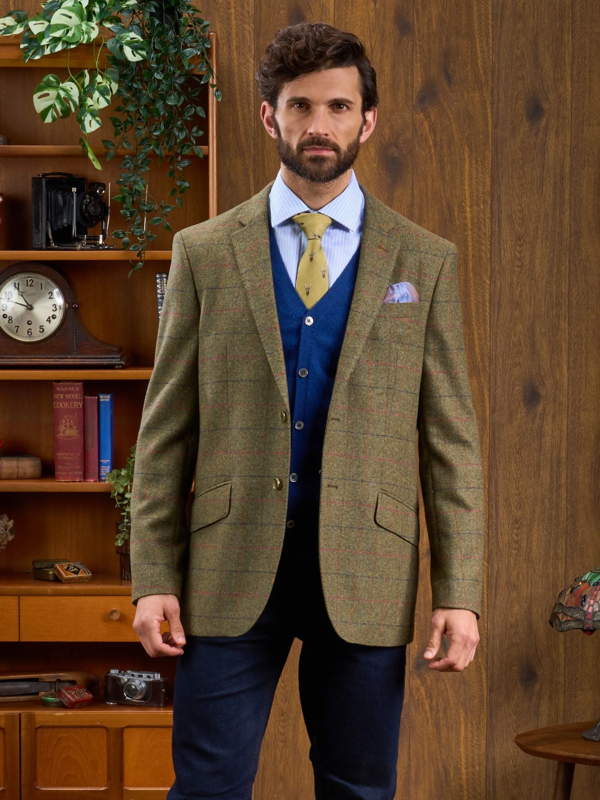 Surrey Tweed Lined Blazer In Meadow - Regular Fit