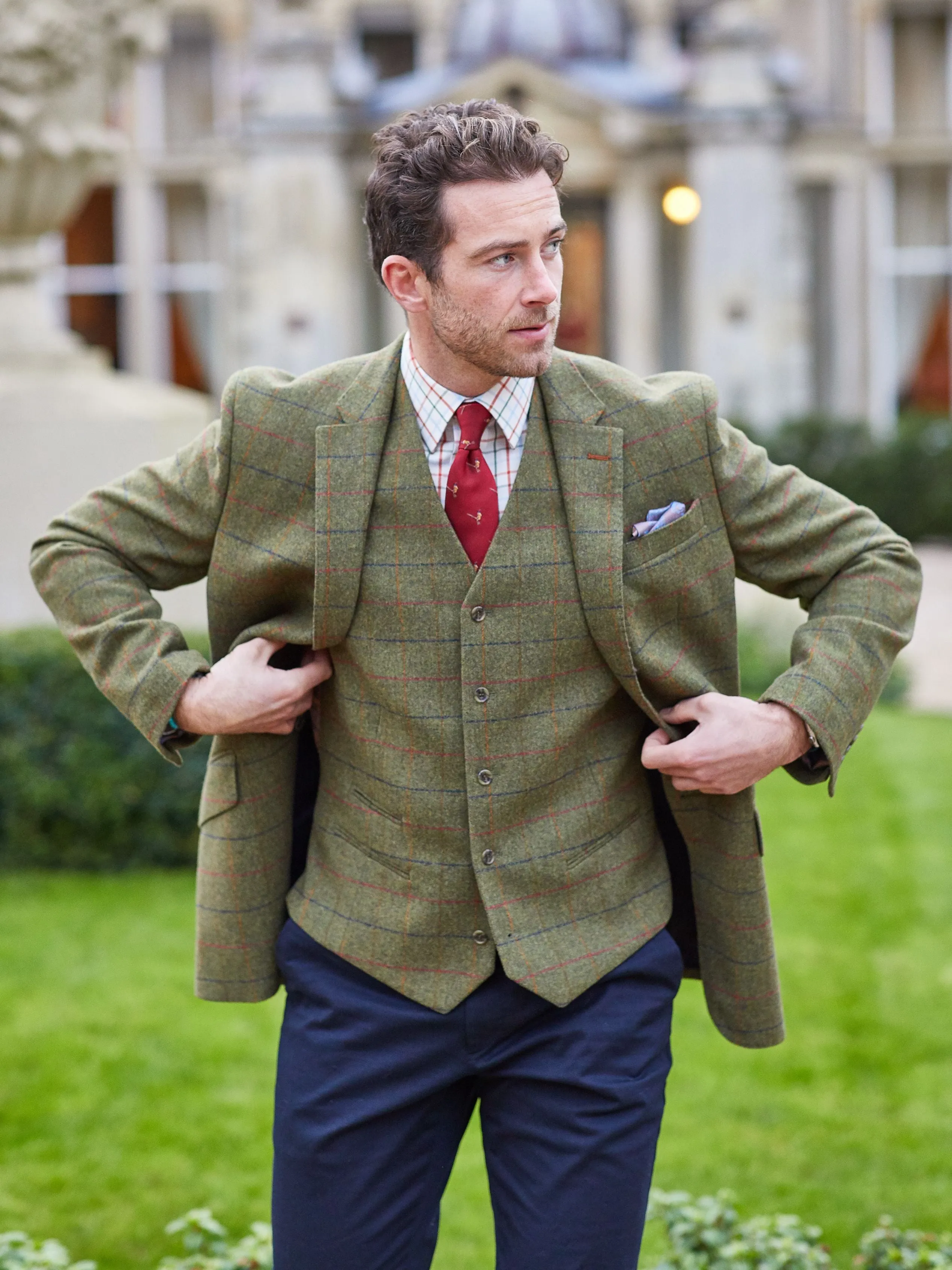 Surrey Tweed Lined Blazer In Meadow - Regular Fit