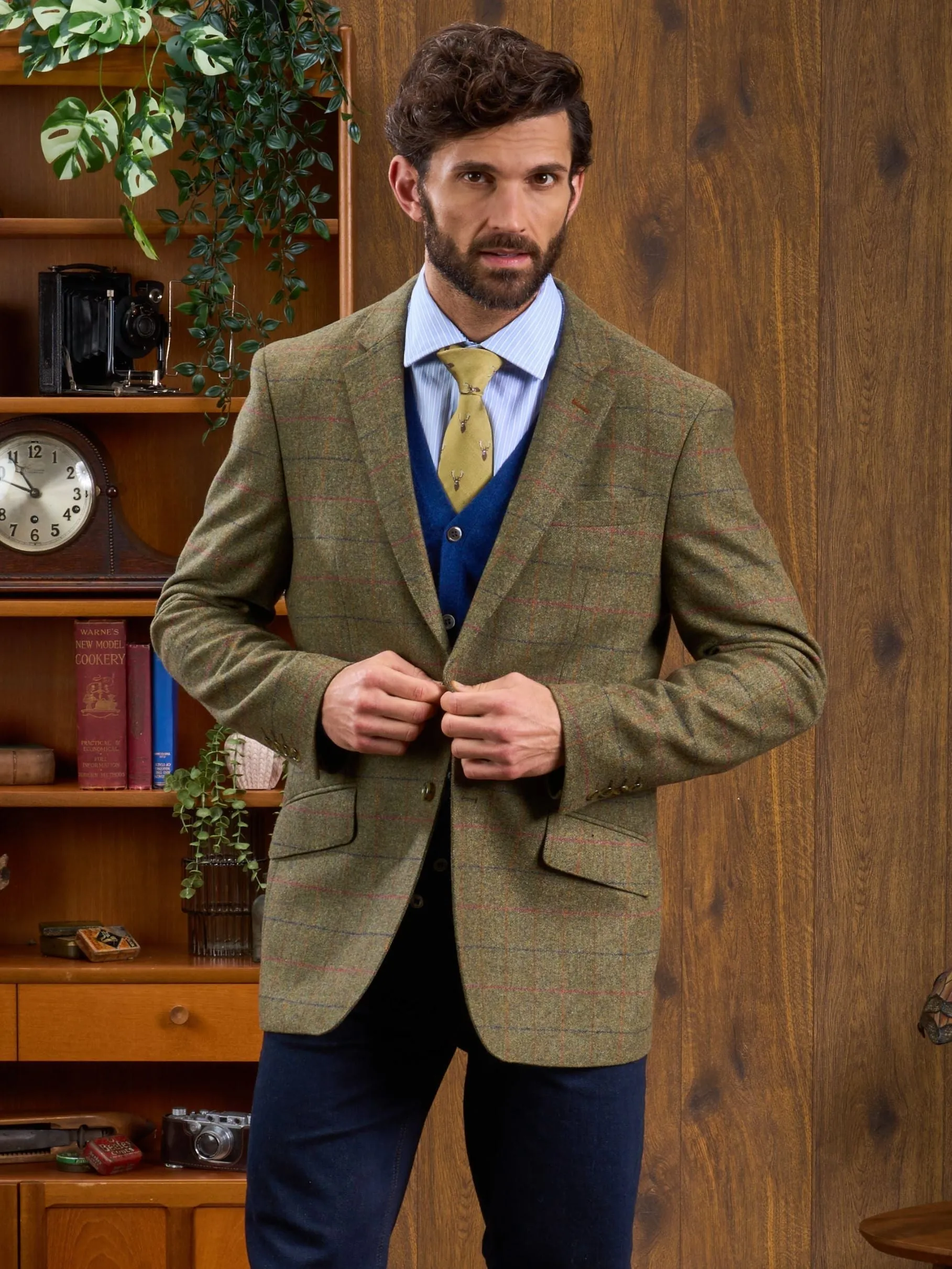 Surrey Tweed Lined Blazer In Meadow - Regular Fit