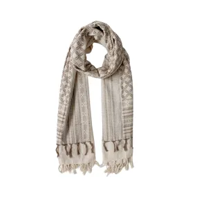 Taupe Embroidered Scarf