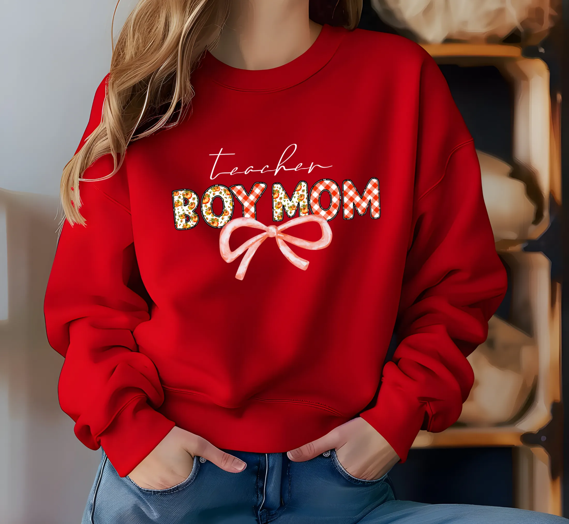 Teacher Boy Mom Sweatshirt