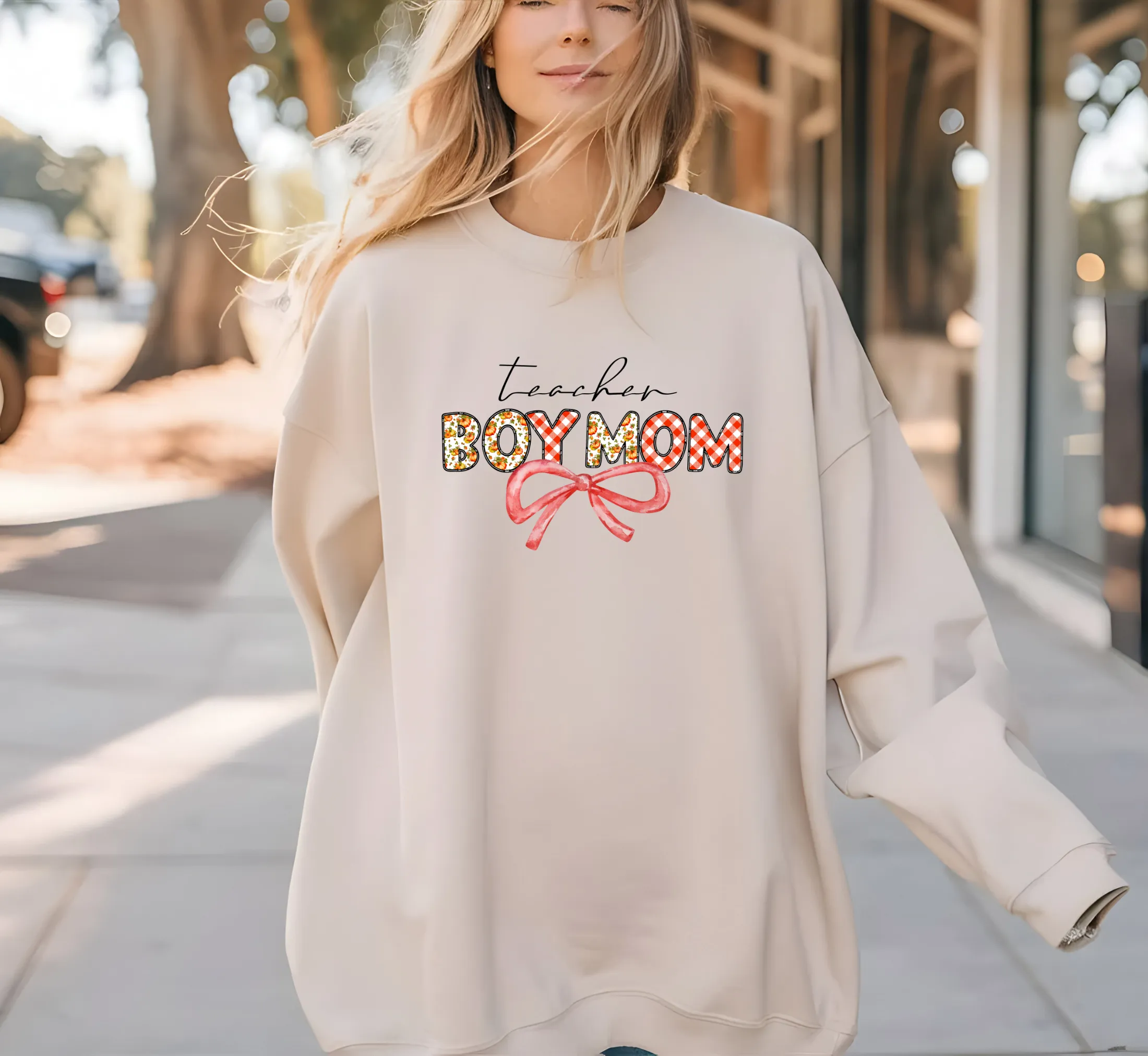 Teacher Boy Mom Sweatshirt