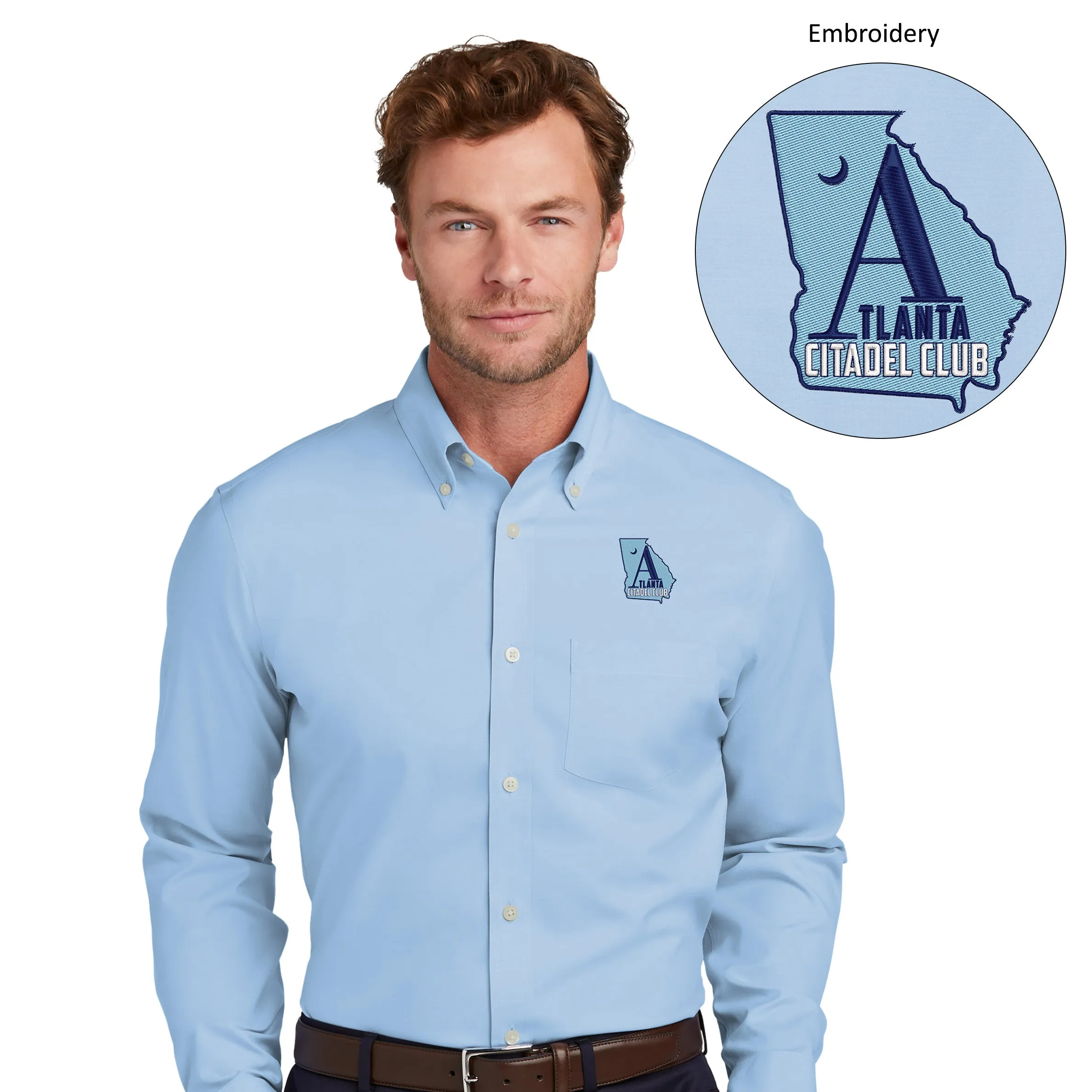 The Citadel , Atlanta Citadel Club, Brooks Brothers® Wrinkle-Free Stretch Pinpoint Shirt