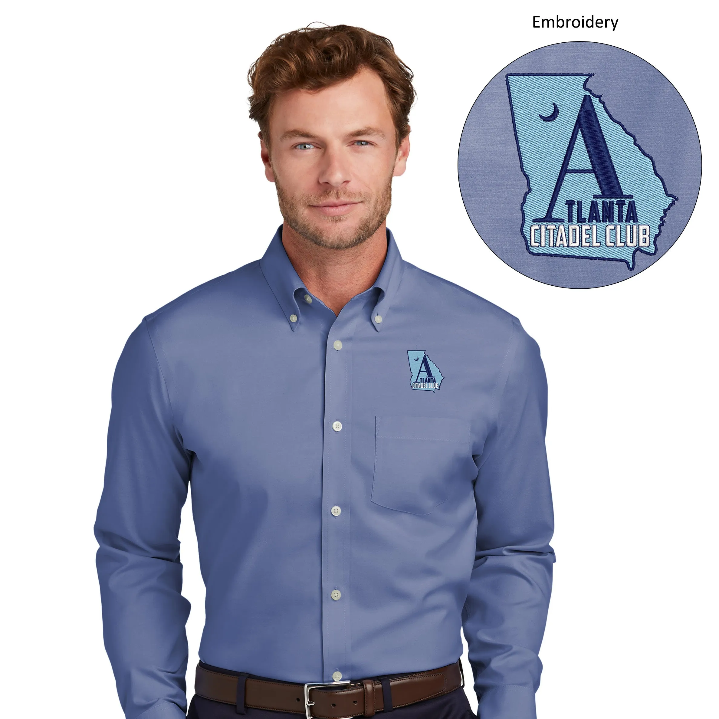 The Citadel , Atlanta Citadel Club, Brooks Brothers® Wrinkle-Free Stretch Pinpoint Shirt